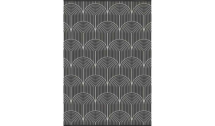 Hanse Home Black Indoor Outdoor Pangli Reversible Flatweave Rug - 120 x 170cm