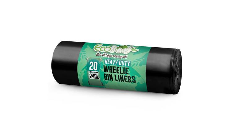 EcoBag Black 240L 18 Micron Heavy Duty Wheelie Bin Liners - Pack of 20