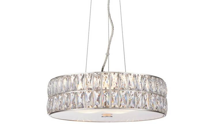 Loops Direct Steel and Crystal LED Pendant Light - Chrome and Crystal