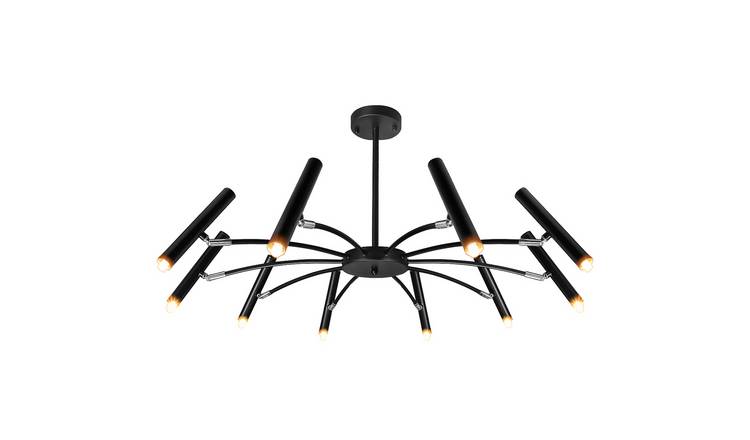 Energy Light Bulbs LED 10 Light Sputnik Cluster Adjustable Ceiling Light - Black