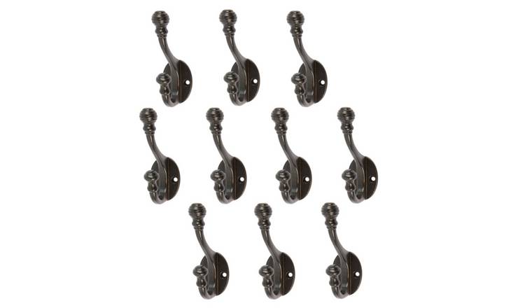 Hammer & Tongs Ball End Hat & Coat Hook - Black - Pack of 10