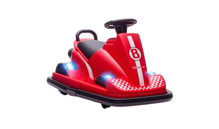 AIYAPLAY 6V Ages 3 to 8 360 Rotation LED Lights Kids Bumper Car – Red