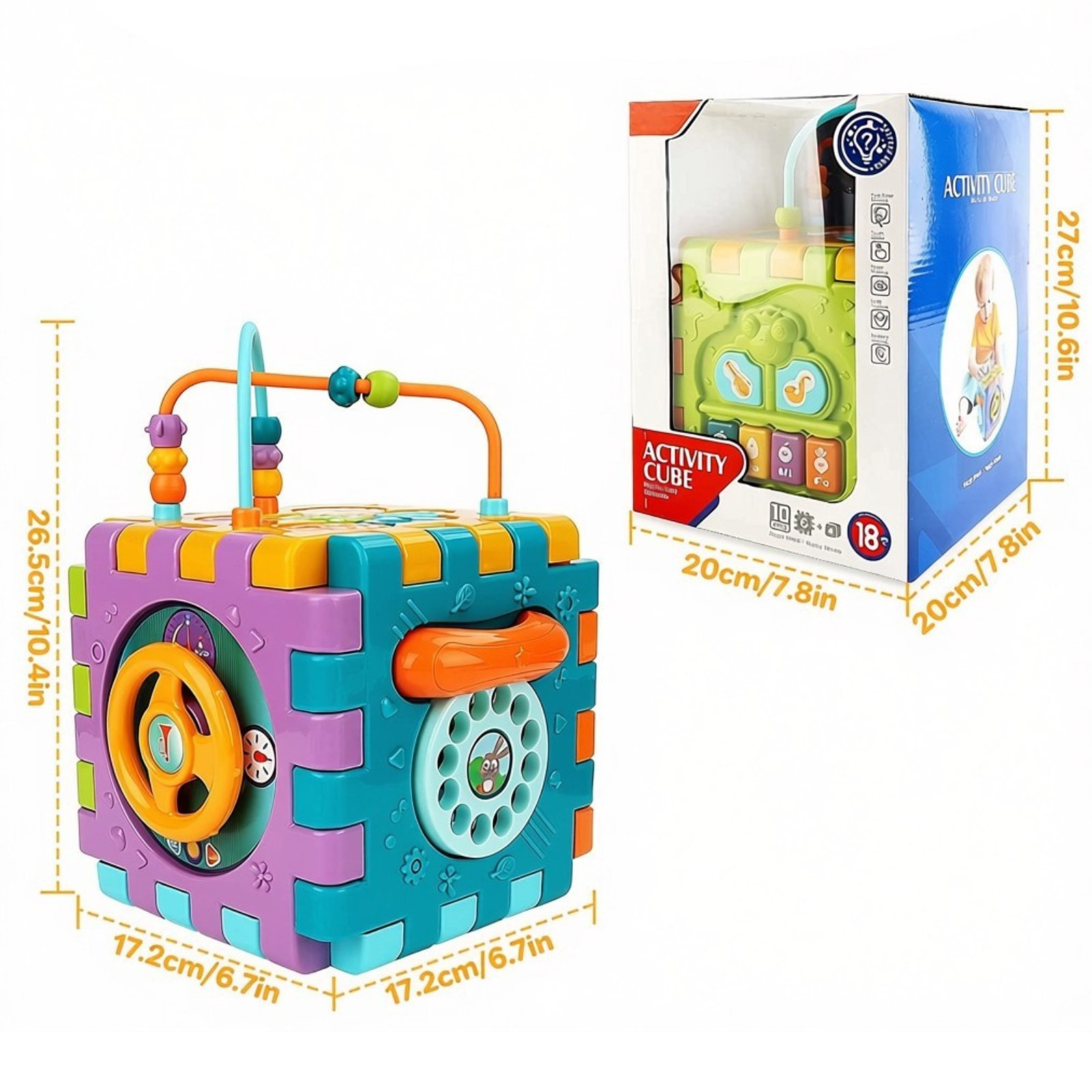 deAO 6 in 1 Musical Activity Cube Toy - Image 2