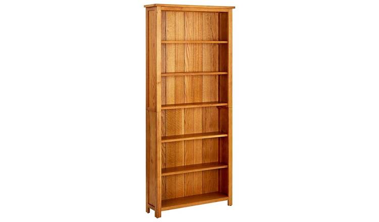 Walplus 6 Tier Solid Oak Bookcase - Brown - 80 x 22.5 x 180 cm