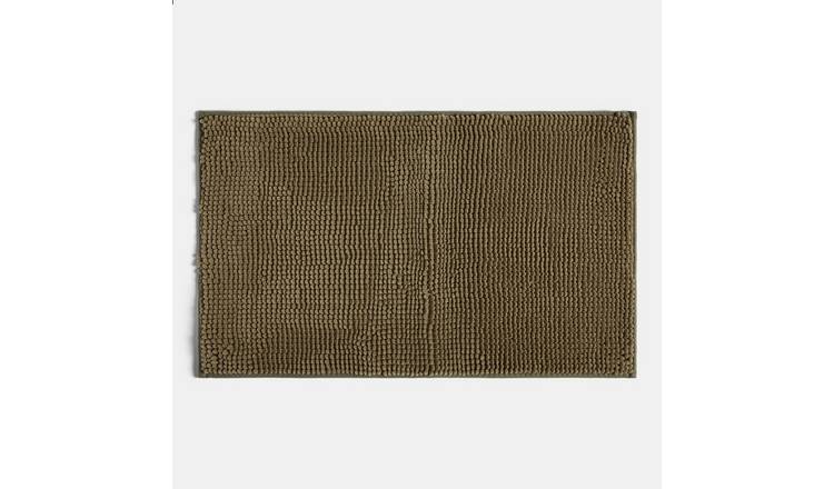 OHS Chenille Style Quick Dry Bath Mat - 45 x 75cm - Woodland Green
