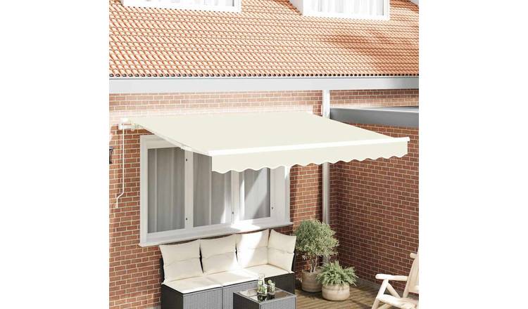 Walplus Polyester Retractable Awning - Cream - 300 x 200 cm