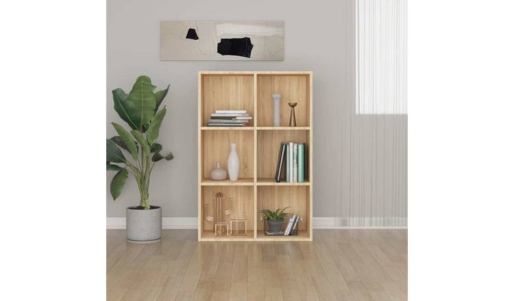 Walplus 6 Compartment Book Cabinet - Light Oak - 66 x 30 x 98 cm