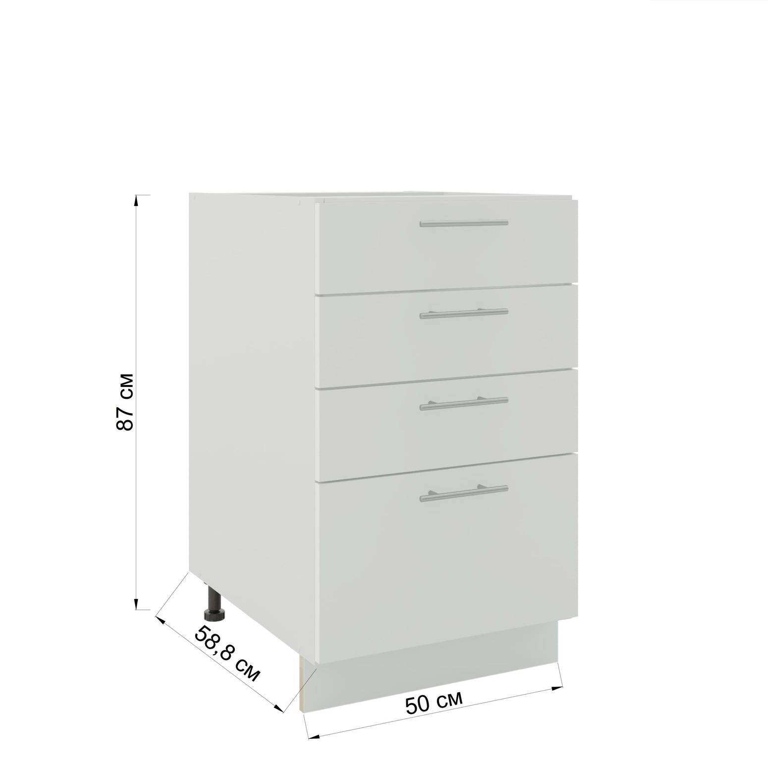 JD Greta 500mm Adjustable Leg Drawer Cabinet with Drawer Fronts - Navy Blue Matt - Image 6