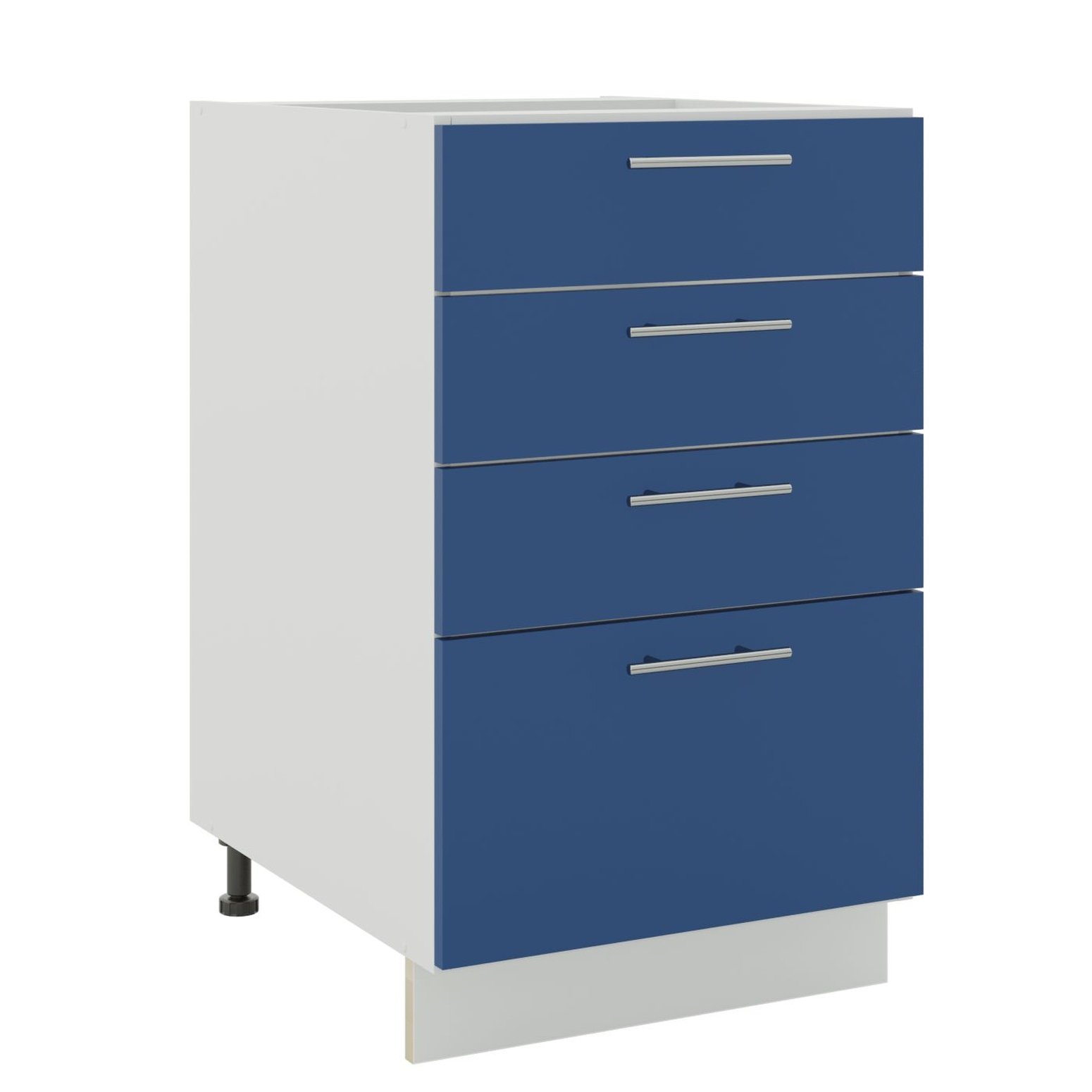 JD Greta 500mm Adjustable Leg Drawer Cabinet with Drawer Fronts - Navy Blue Matt - Image 1
