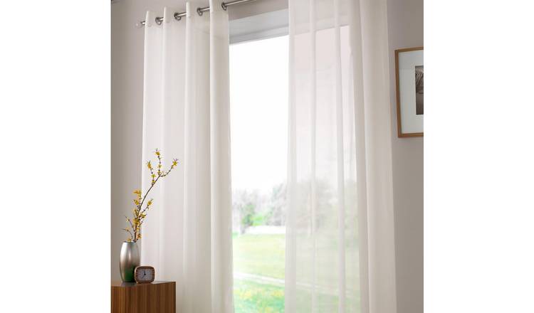Luxury Living Voile Eyelet Panel Pair 150cm x 137cm - Ivory