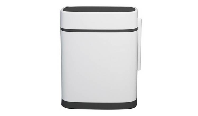 Living and Home 14L Slim Trash Can with Toilet Brush - White