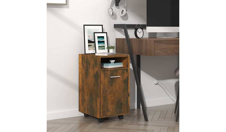 Walplus Engineered Wood Lockable Cabinet - Dark Oak - 33 x 38 x 60 cm