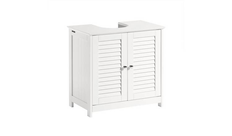 SoBuy 2 Door Under Sink Bathroom Cabinet for Pedestal Sink - White