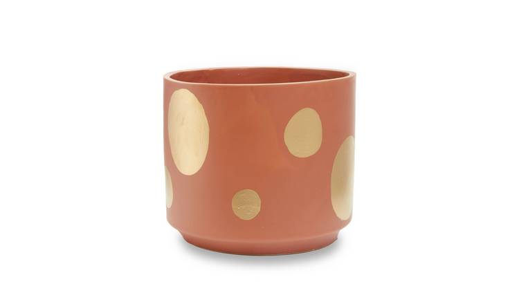 Orsina Yuri Large Spotted Planter - Terracotta Gold