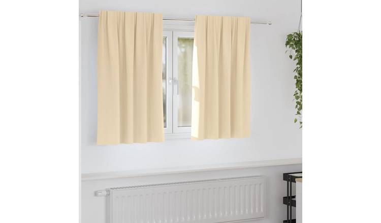 Walplus Set of 2 Ring Top Blackout Curtains - Cream - 140 x 140 cm