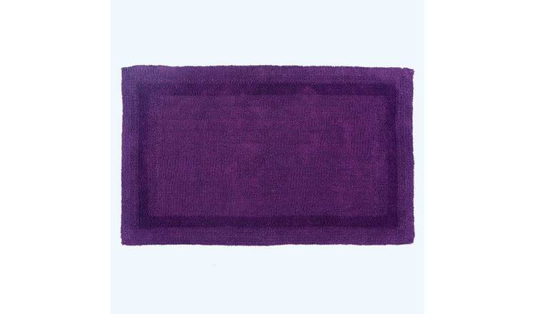 Homescapes Reversible Extra Large Bath Mat - Plum