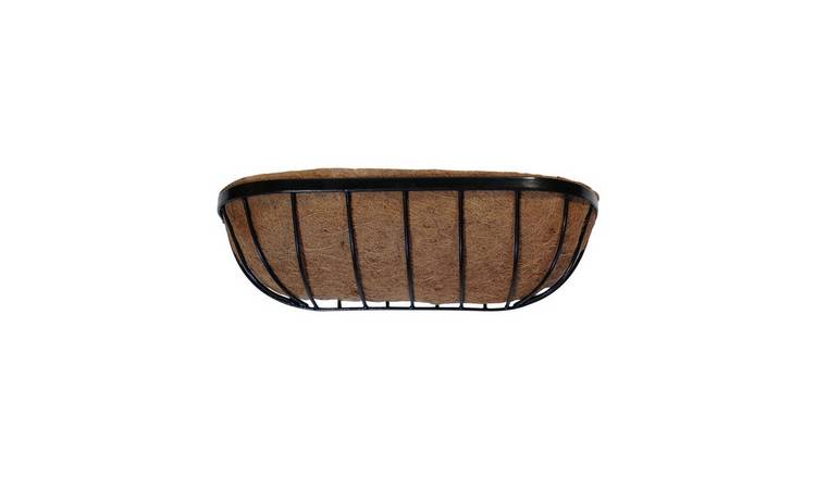Garden Pride 24" Small Pre-Lined Wall Trough Planter - Black