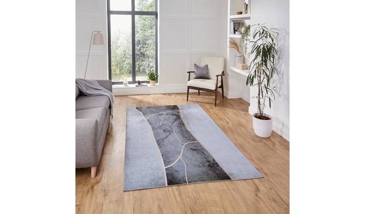 Mega Flooring Grey Modern Abstract Rug - 150 x 230cm