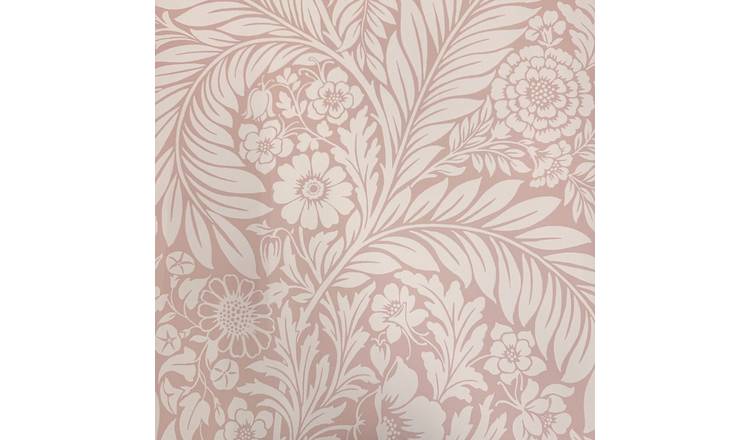 World Of Wallpaper Florence Leaf Wallpaper - Blush Pink