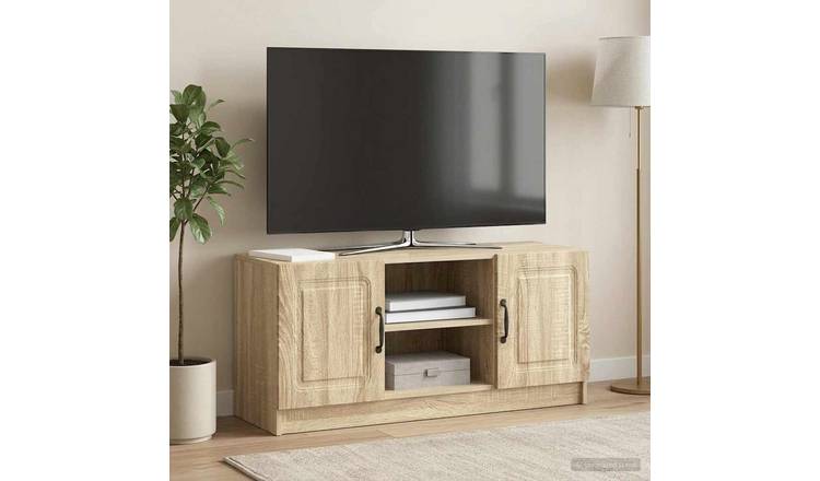 Walplus Engineered Wood TV Cabinet Open Shelf - Sonoma Oak - 102 x 34.5 x 47 cm