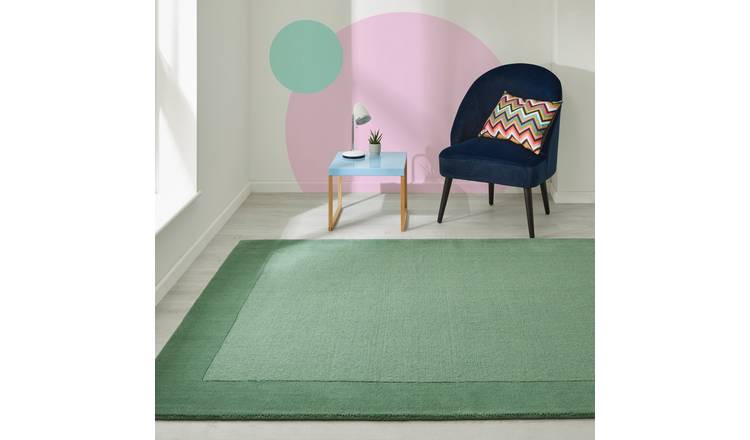 Mega Flooring Green Handmade Bordered Rug - 60 x 230cm