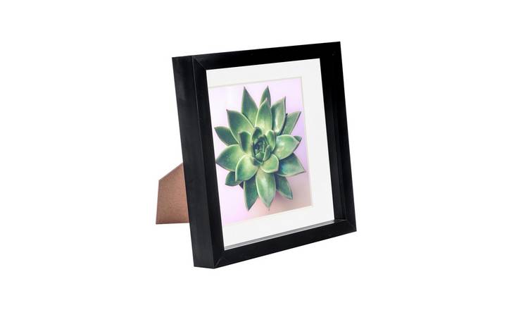 Nicola Spring 3D Box Photo Frame - 8 x 8" with Mount - Black/White