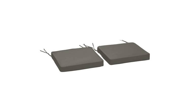 Outsunny Set of 2 Outdoor Chair Cushions with Ties - Dark Grey