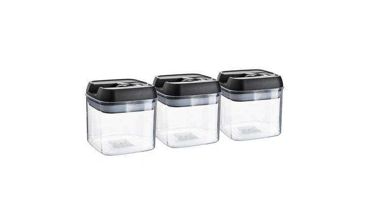 Argon Tableware Plastic Food Storage Containers - Black - Set of 9