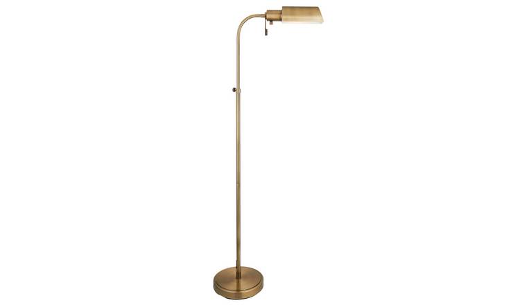 Loops Direct 25cm LED E27 Steel Floor Lamp - Antique Brass