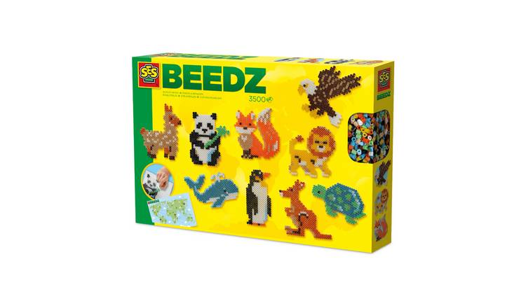 SES Creative Iron On Beads World Animals Craft Set - Age 5+