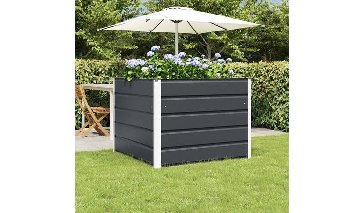Walplus Steel Garden Planter - Anthracite - 100 x 100 x 75 cm