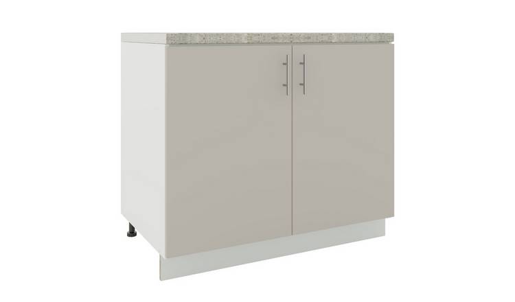 JD Greta 1000mm Adjustable Sink Cabinet 2 Doors & Worktop - Cashmere Matt