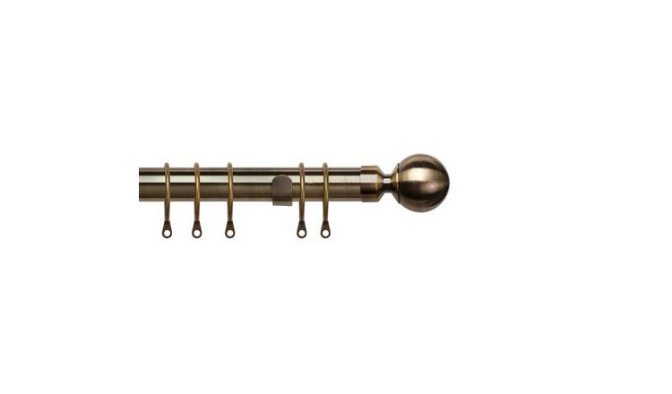 New Edge Blinds 25-28mm Brass Extendable Ball Curtain Pole - 120cm - 210cm
