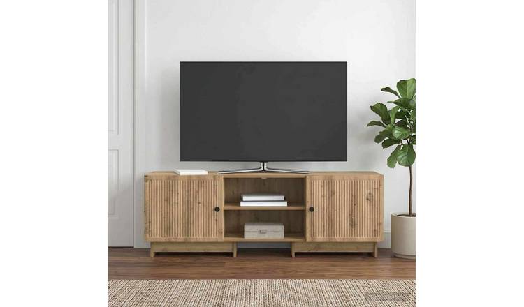 Walplus 2 Door Engineered Wood TV Cabinet - Artisan Oak - 150 x 31 x 50 cm