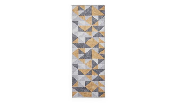 Mega Flooring Grey Modern Geometric Rug - 61 x 120cm