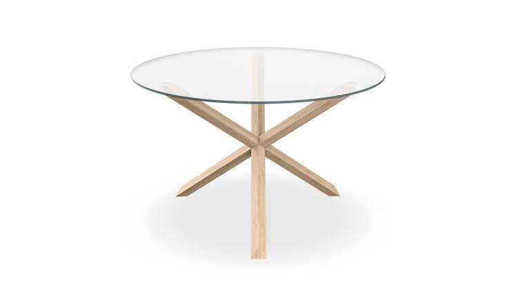 Furniture Online Malvern Round 4-6 Seater Oak Legs Dining Table - Oak