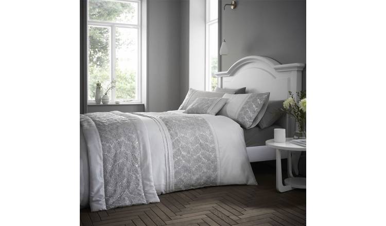 Portfolio Home Rouen Silver Duvet Cover Set - Double