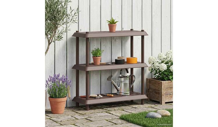 Walplus 3 Tier Shelving Unit - Brown - 100 x 40 x 96 cm