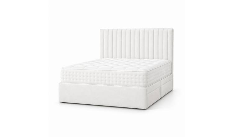 Comfy Deluxe 3ft Single    Suede  Divan Bed Set -  White