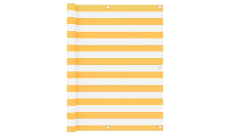 Walplus Polyester Oxford Balcony Screen - White and Yellow - 120 x 500 cm