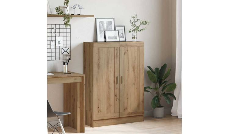 Walplus Engineered Wood Book Cabinet - Oak - 82.5 x 30.5 x 115 cm