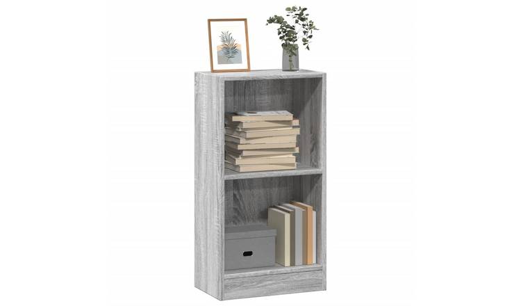 Walplus Engineered Wood Bookcase - Grey and Oak - 40 x 24 x 76 cm