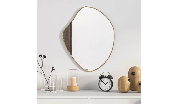 Walplus Glass Wall Mirror - Gold - 50 x 40 cm