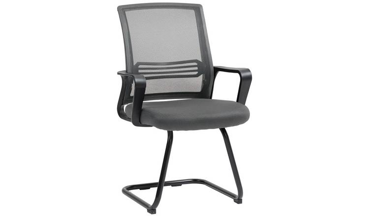 HOMCOM No Wheels Ergonomic Desk Chair - Dark Grey