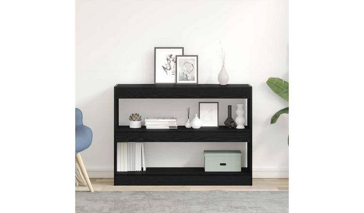 Walplus 2 Tier Engineered Wood Bookcase - Dark Oak - 100 x 30 x 72 cm