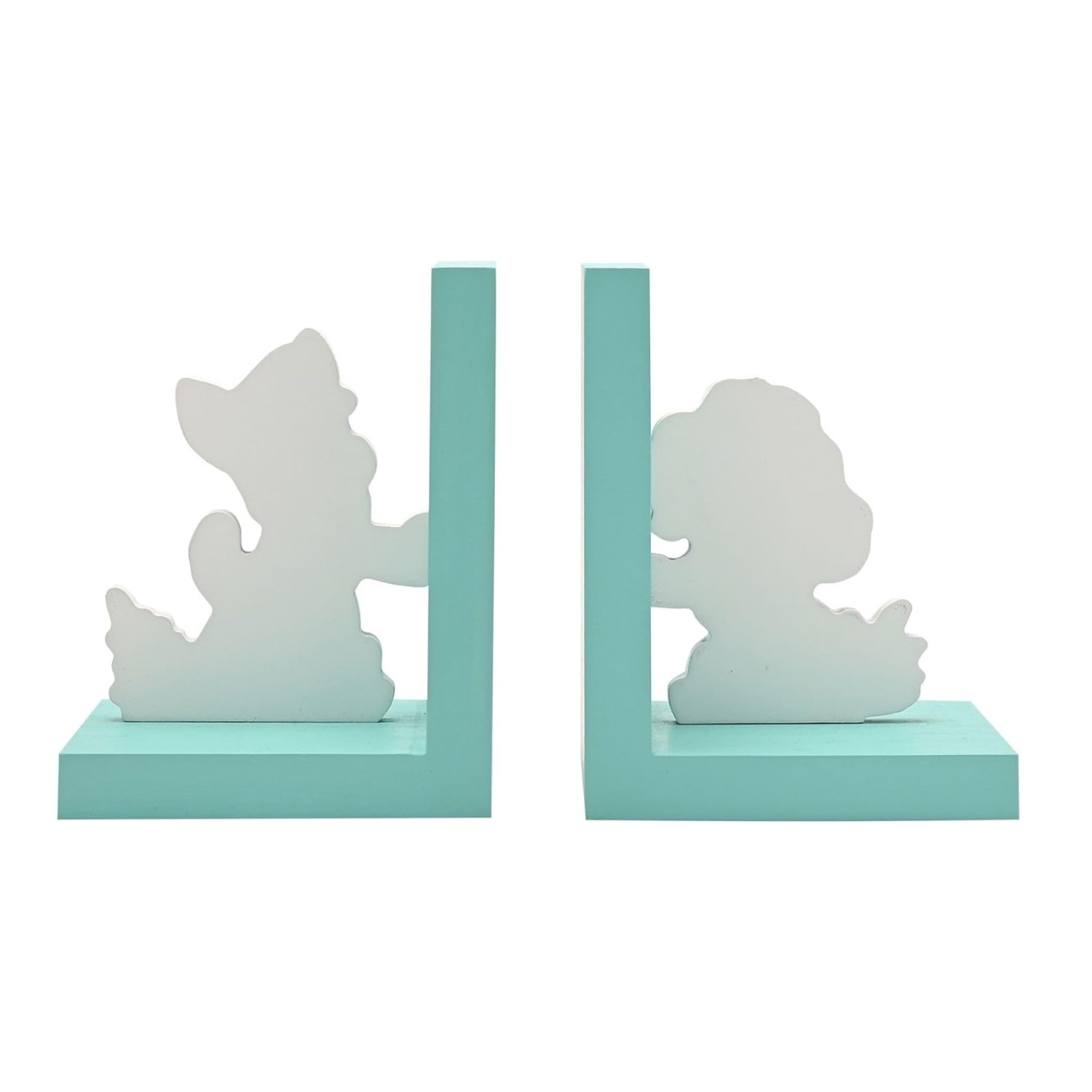 Widdop Paw Patrol Skye and Chase Wooden Bookends - Turquoise - Image 3