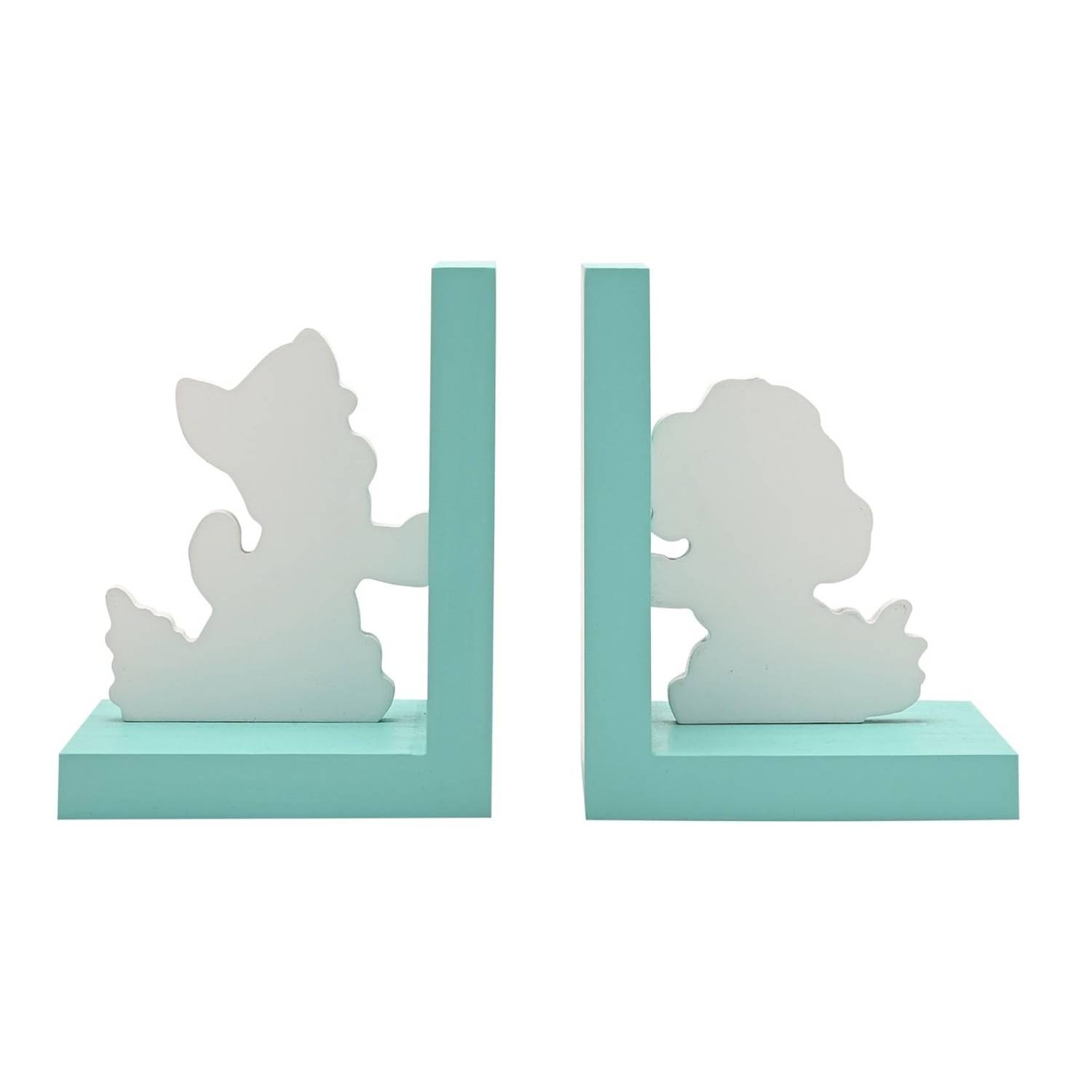 Widdop Paw Patrol Skye and Chase Wooden Bookends - Turquoise - Image 3