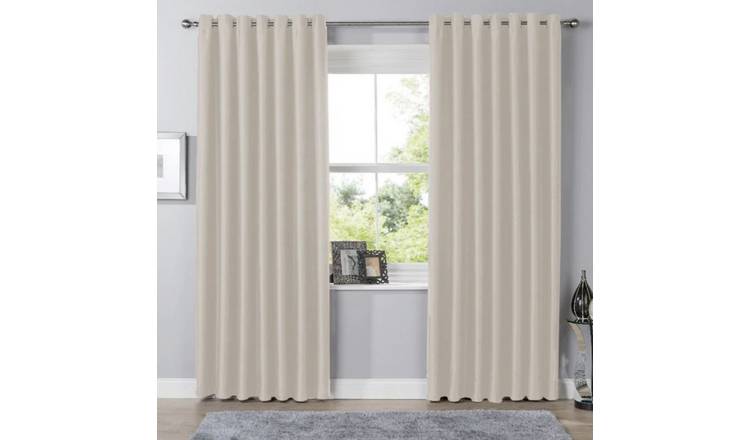 New Edge Blinds Natural Blackout Eyelet Curtains - 167cm x 183cm