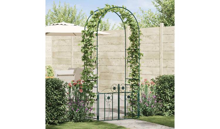 Walplus Garden Arch with Lock - Green - 102 x 50 x 218 cm