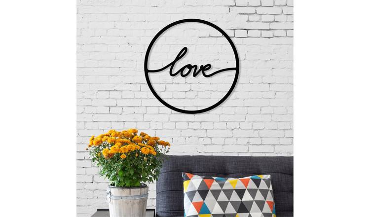 Decortie To Love Metal Wall Art - Black